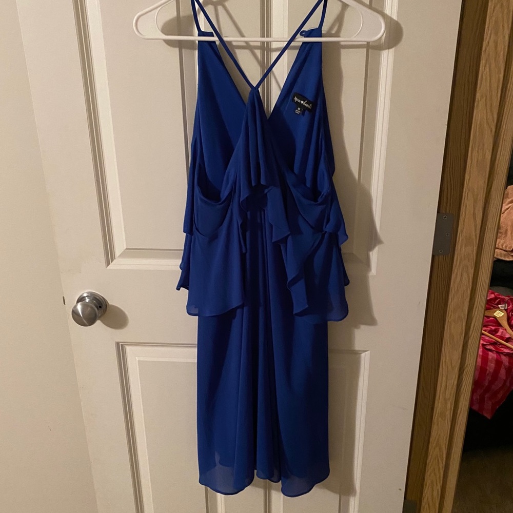 Blue spaghetti strap dress